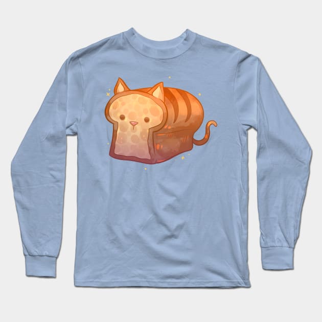 Cat Bread Loaf Long Sleeve T-Shirt by Claire Lin